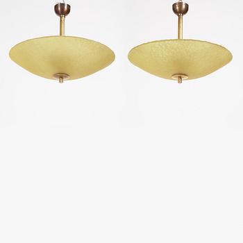 Swedish Modern, a pair of ceiling lamps, 1930s-40s.