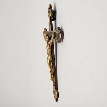 A 19th century bronze crucifix.