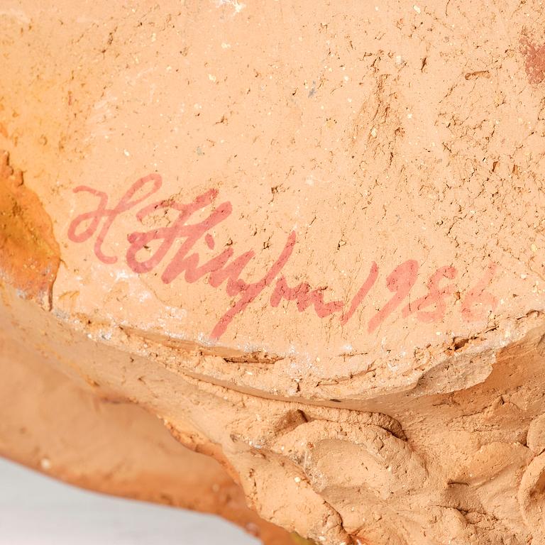 Hertha Hillfon, skulptur, keramik, ansikte, egen ateljé, Stockholm 1986.