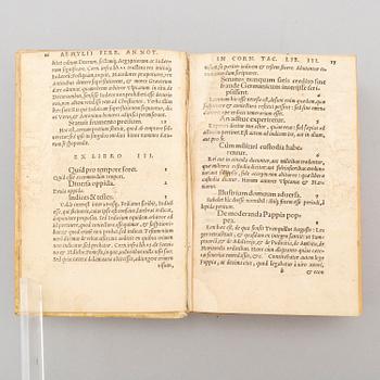 BOOK, Tacitus, with commentaries, three imprints 1541-42.
