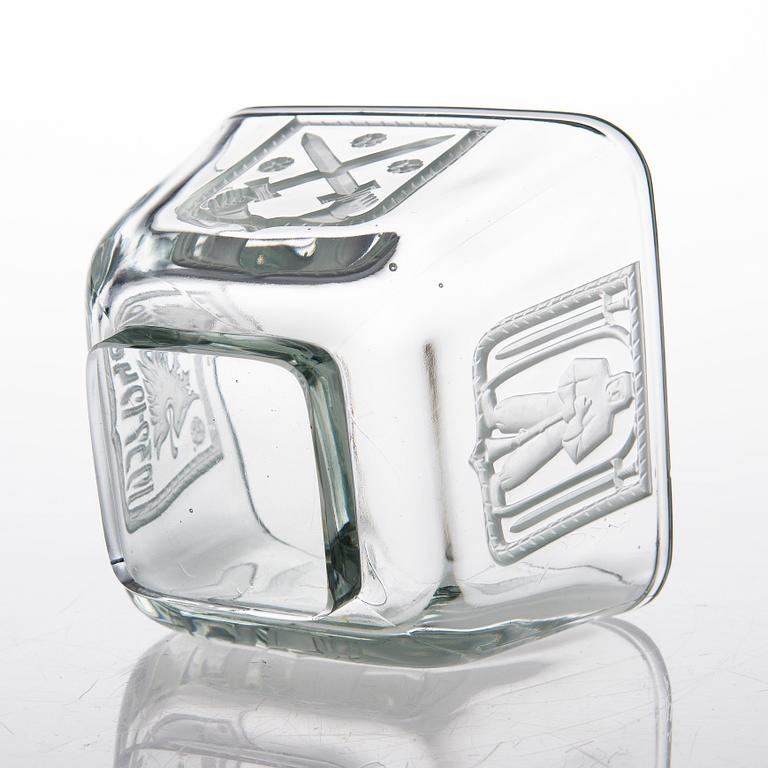 A glass bowl, 'Mottimalja' 1939-1940 Riihimäki Lasi Oy.