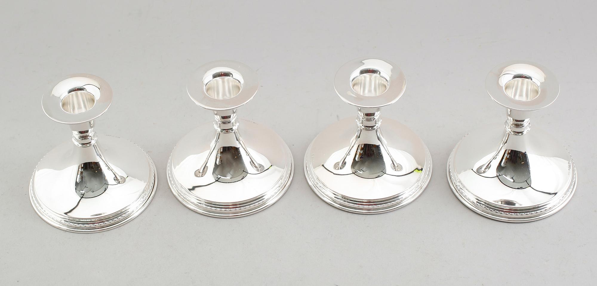 LJUSSTAKAR, 4 st, silver, TESI, Göteborg 1956 och 1957.