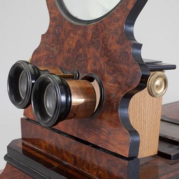 A table mounted stereoscope ca 1900.