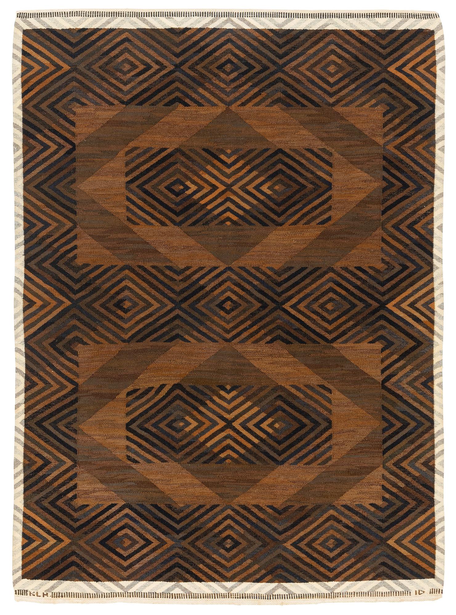 Ingrid Dessau, matta, "Kreta", rölakan och gobelängteknik, ca 248 x 180 cm, signerad KLH ID.