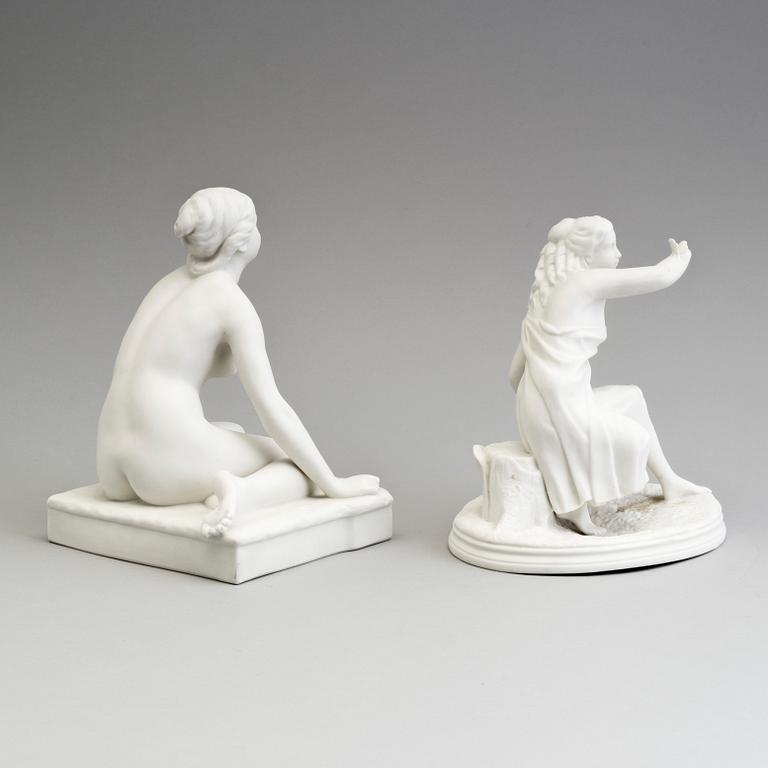 TWO PARIAN FIGURES, Gustavsberg, unmarked.