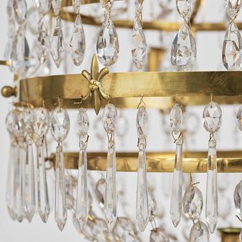 Ljuskrona, för fem ljus, Sverige, 1700-talets slut, Sengustaviansk.