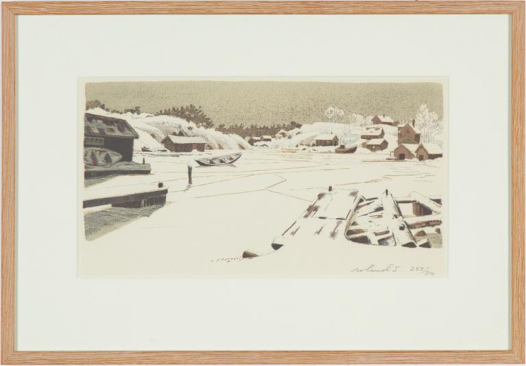 Roland Svensson, färglitografi, signerad och numrerad 263/310.