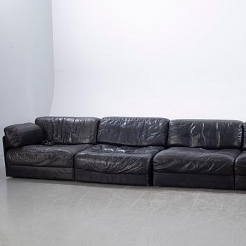 DE SEDE, svart soffa, "DS-76", 6 dlr, Schweiz, 1970-tal.