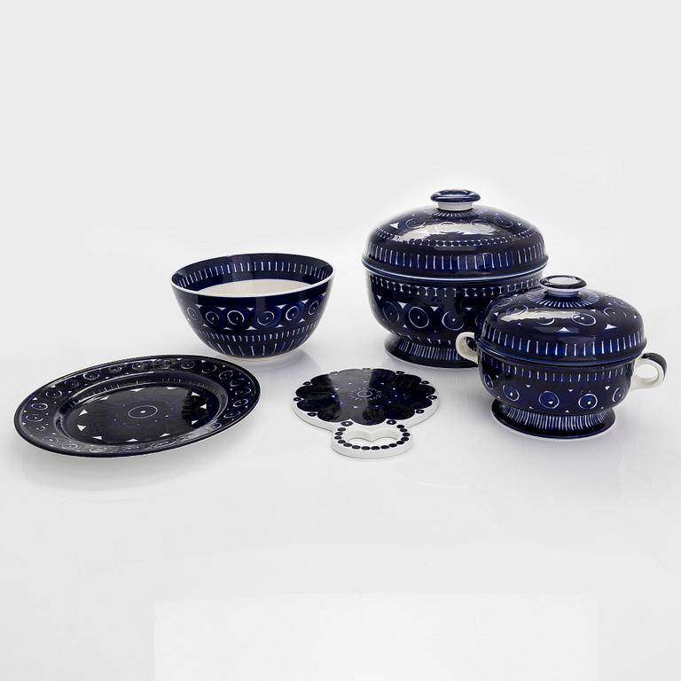 Ulla Procopé, a set of five 'Valencia' tableware parts for Arabia.