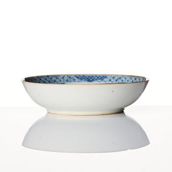 A blue and white Chinese Export 'hunting' dish, Qing dynasty, Qianlong (1736-95).