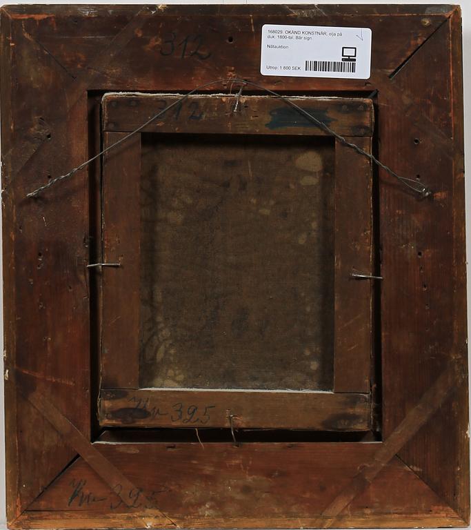 OKÄND KONSTNÄR, olja på duk. Bär sign. 1800-tal.