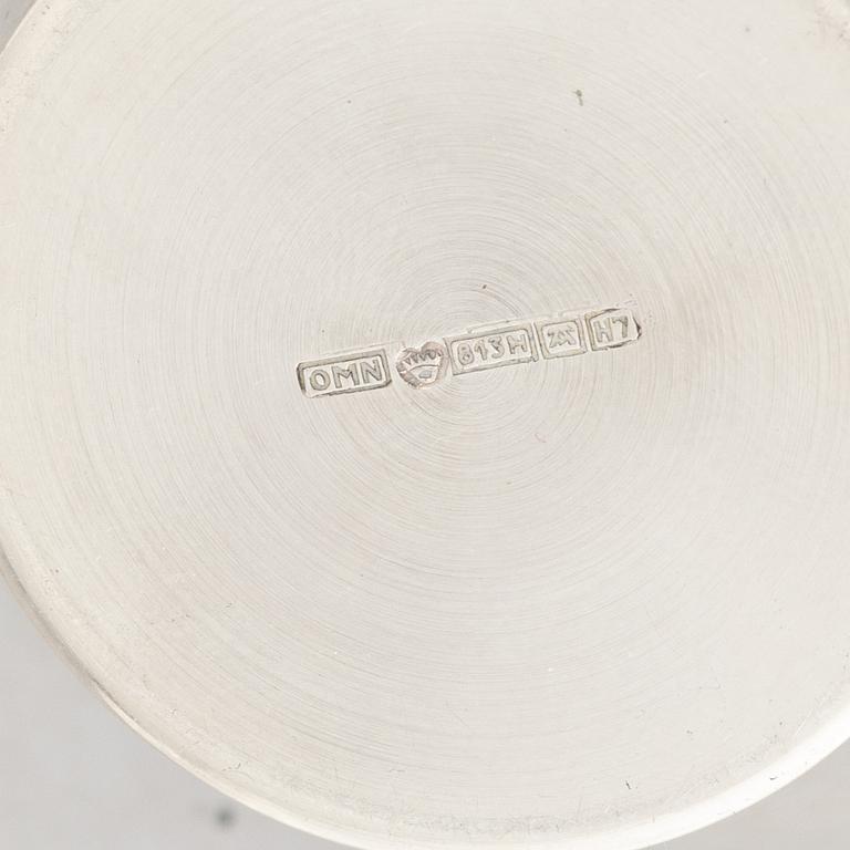 Turun Hopea, gräddkanna och sockerskål, silver, Åbo 1961.