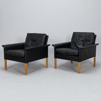 Hans Olsen, a pair of 1960s armchairs and a table, Denmark.