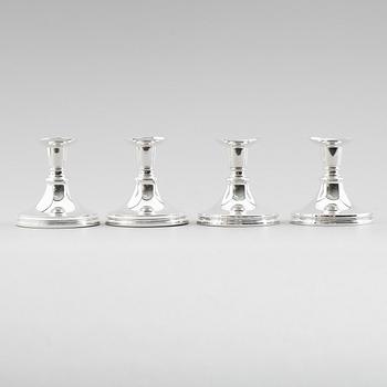 LJUSSTAKAR, 4 st, silver, MGAB, Stockholm, 1900-talets andra hälft.