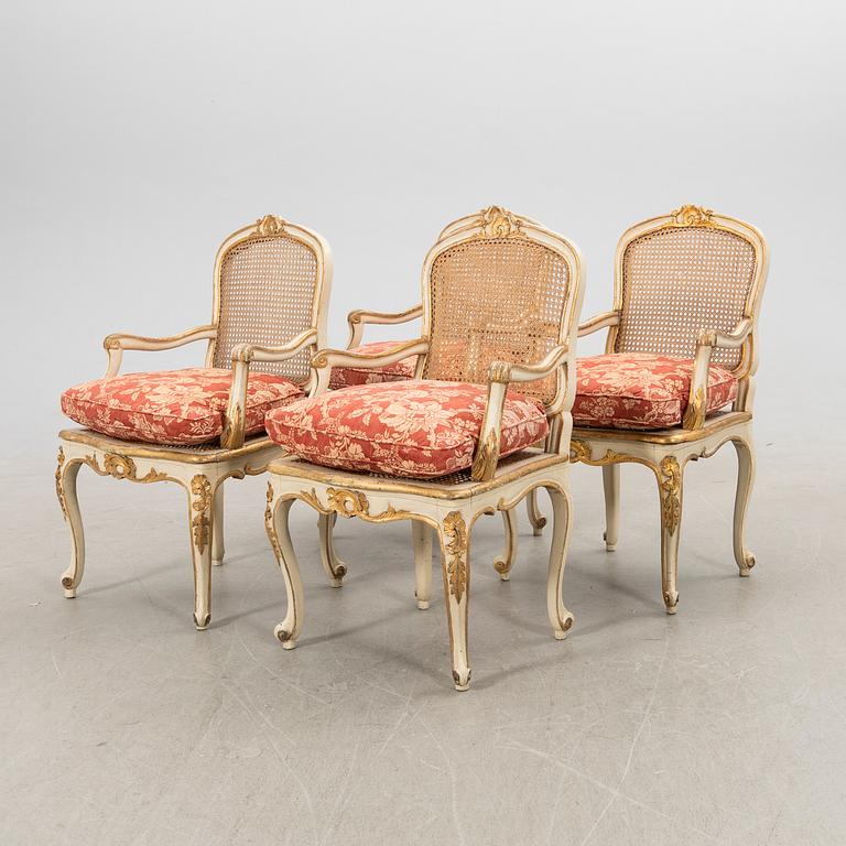 Armchairs, 4 pcs, Rococo style.