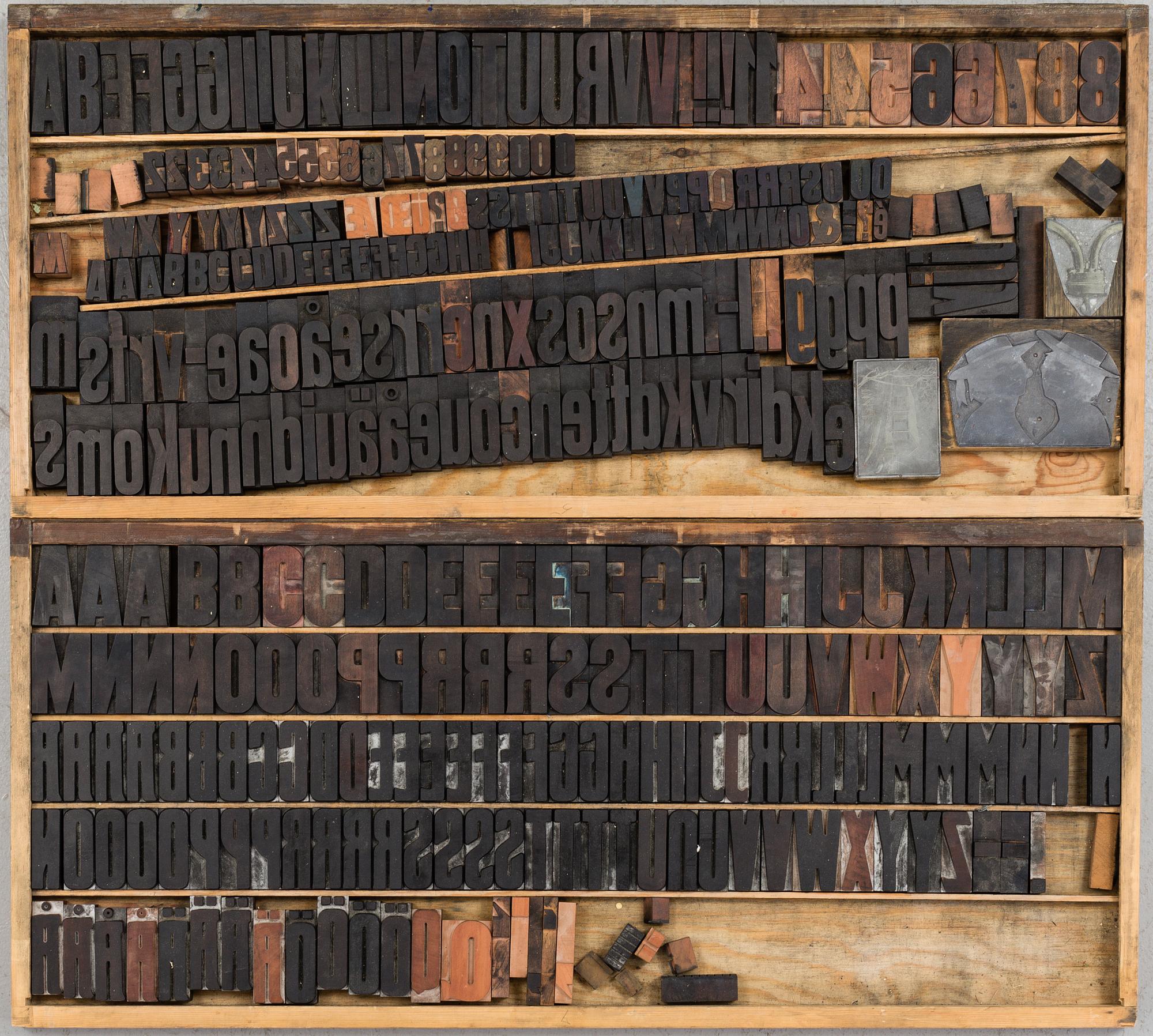 TYPKAST, fyra stycken, 1900-talets mitt.