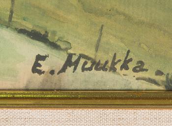 Elias Muukka, watercolour, signed.