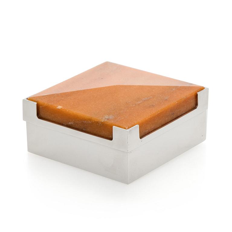 Bertel Gardberg, A lidded silver box with rosewood interior,  for Kultateollisuus, Turku 1968.