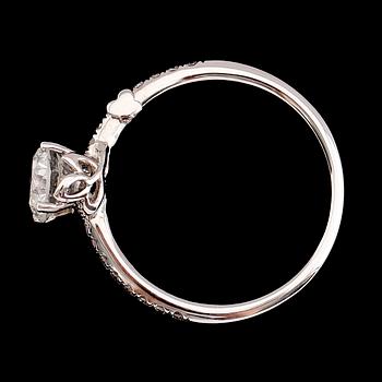 RING, 18 k vitguld, briljantslipade diamanter tot 1.18 ct.