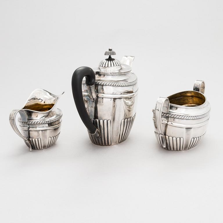 Kaffeservis, 3 delar, silver,  S:t Petersburg, Ryssland 1816. Kontrollmästarstämpel Alexandr Ilyich Jashinkov.