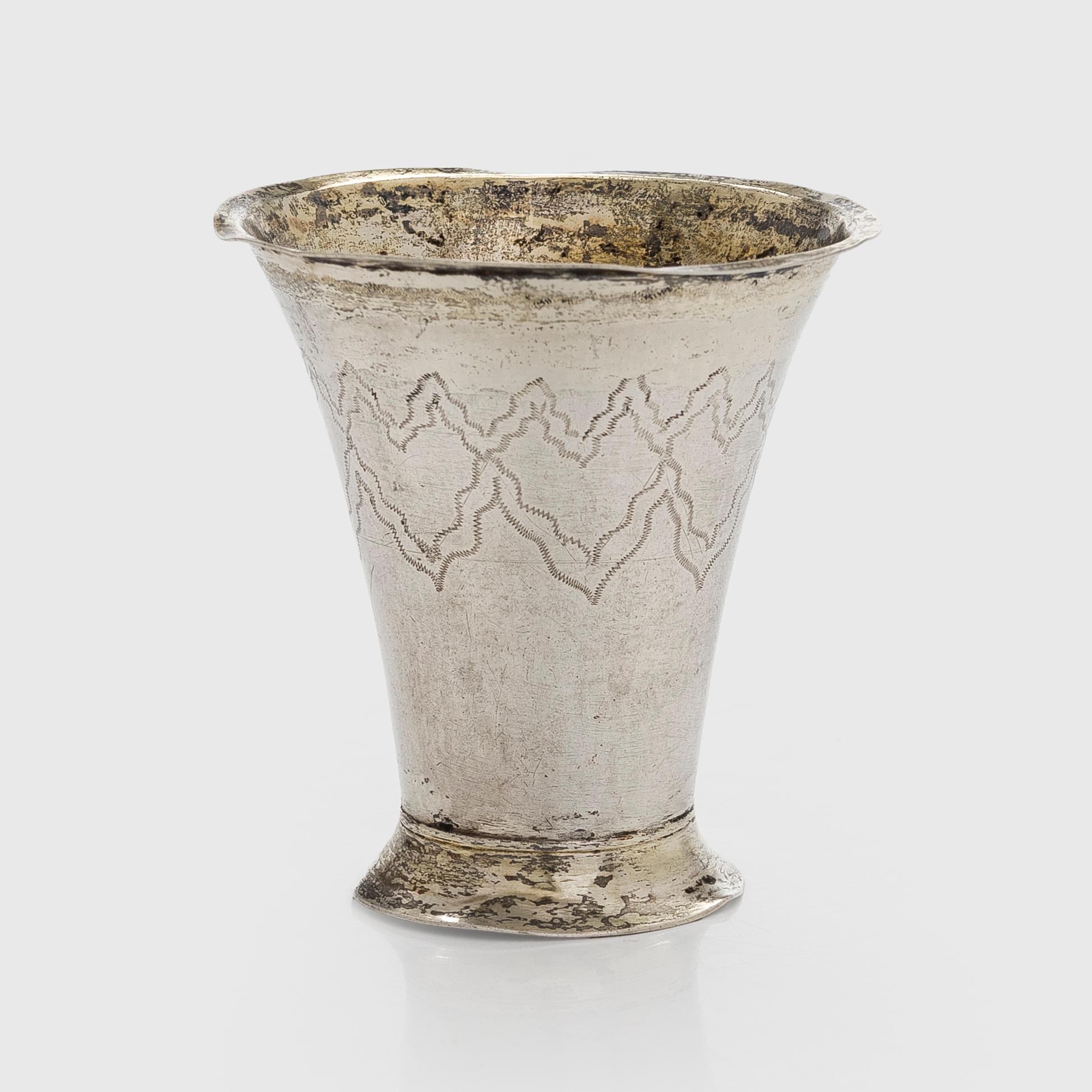 An early 19th-century silver beaker, maker's mark of Jacob Johan Jankes, Turku 1803.