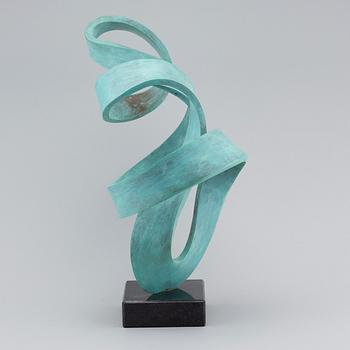 GEORG SCHEELE, sculpture, patinated bronze and granite, signed.