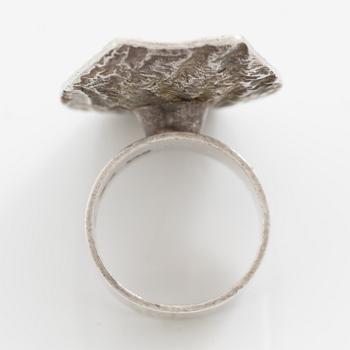 Ring and bracelet, silver, Waldemar Jonsson, blue for Stigbert.