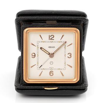 Jaeger, travel alarm clock, 72 x 85 x 34 mm.