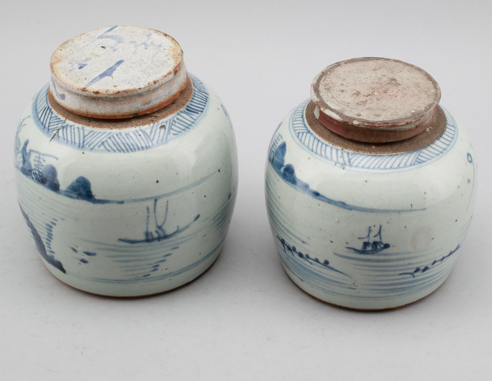 BOJANER, 2 st, porslin, Kina, 1800-tal.