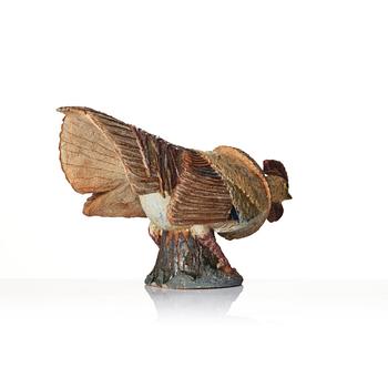 Tyra Lundgren, a stoneware sculpture of a rooster, Sweden, dated 1955.