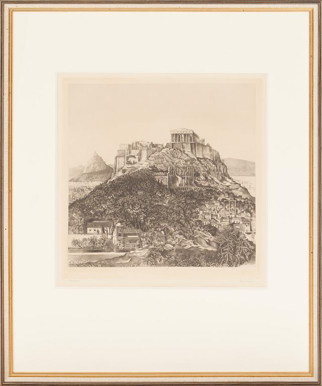 STIG BORGLIND, torrnålsgravyr, sign.