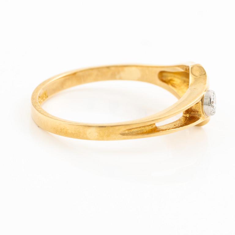 Lapponia, ring, 18K gold with a round brilliant-cut diamond, Finland 1980.