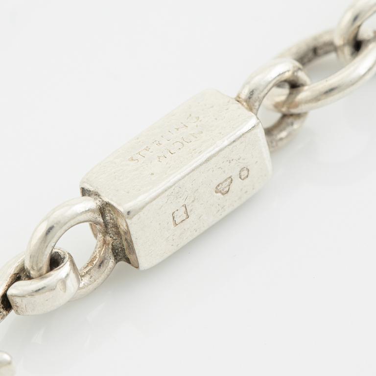 Wiwen Nilsson, armband, ring och stavkedja, silver.