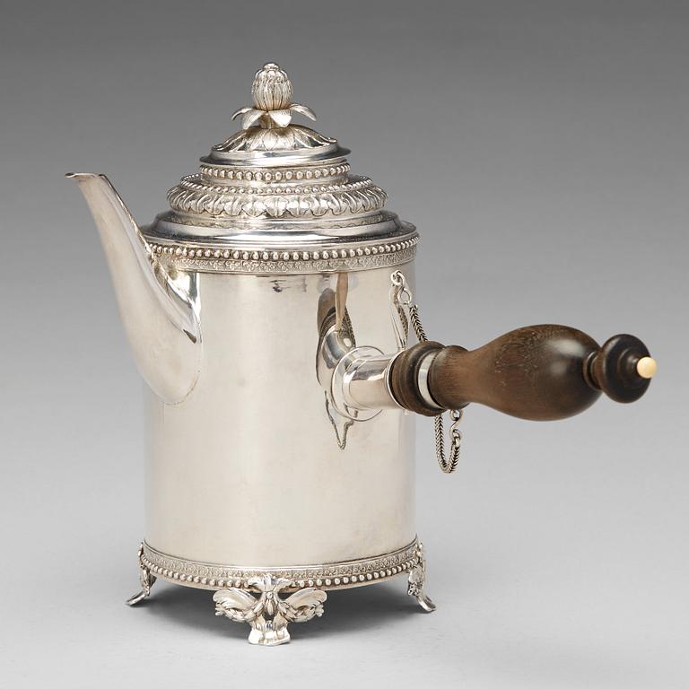 Jöns Granbom, kaffekanna, silver, Stockholm 1785. Gustaviansk.