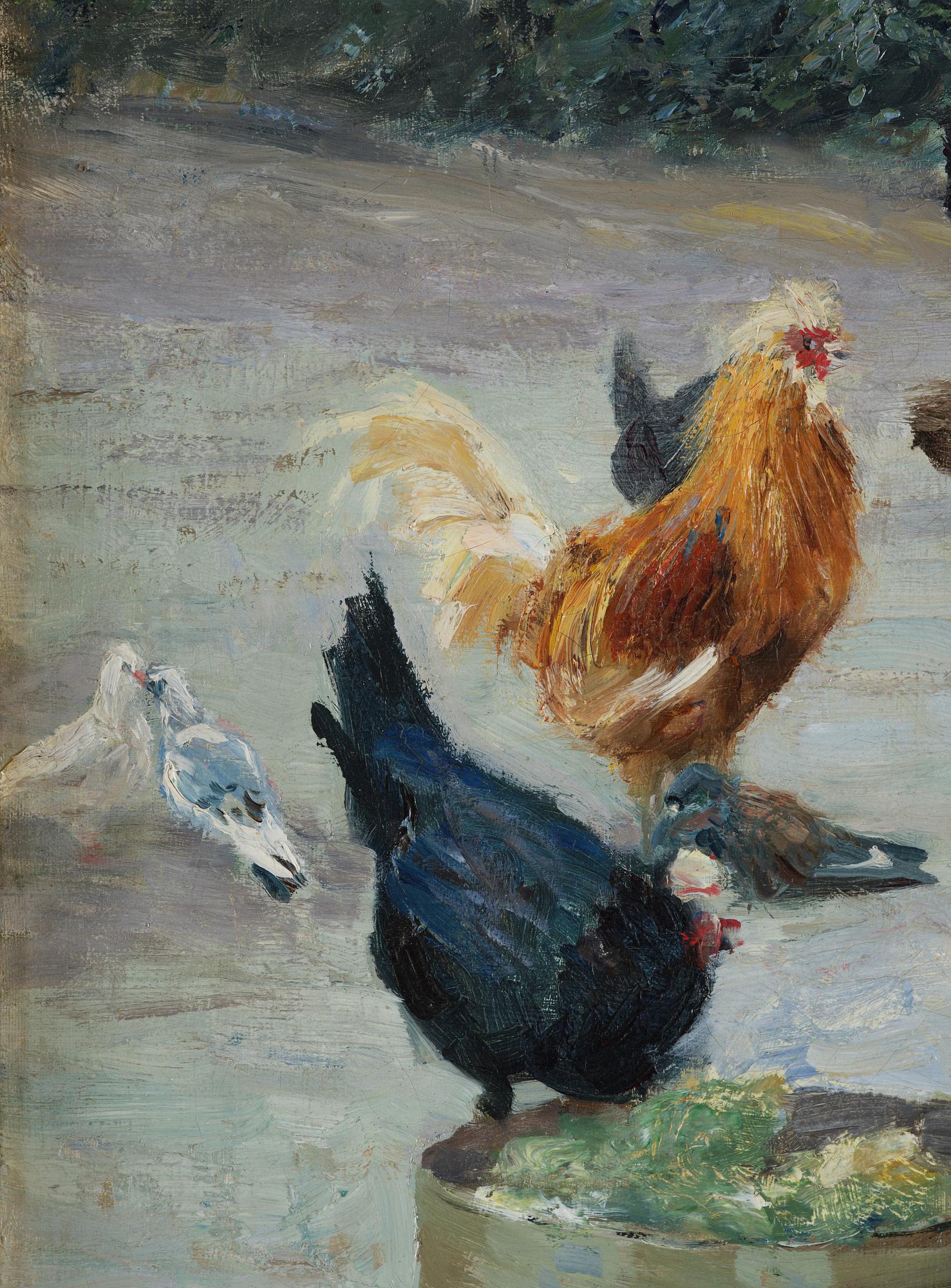 Carl Trägårdh, Pecking chickens.
