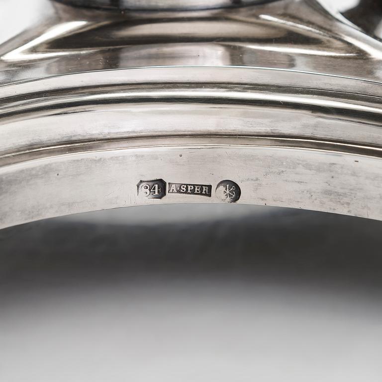 Mid-19th-century silver samovar, maker's mark of Adolf Sper, Saint Petersburg, 1843.