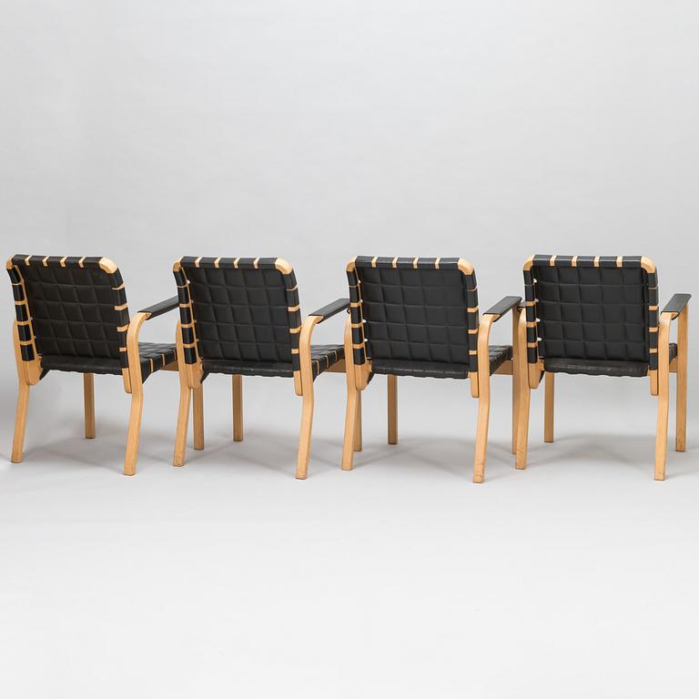 ALVAR AALTO, nojatuoleja, 4 kpl, malli 45, Artek 1900-luvun loppu.