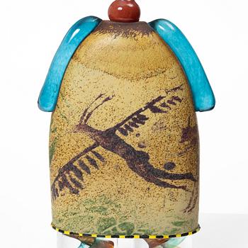 Kjell Engman, skulptur, glas, unik, signerad, Kosta Boda, 1994.