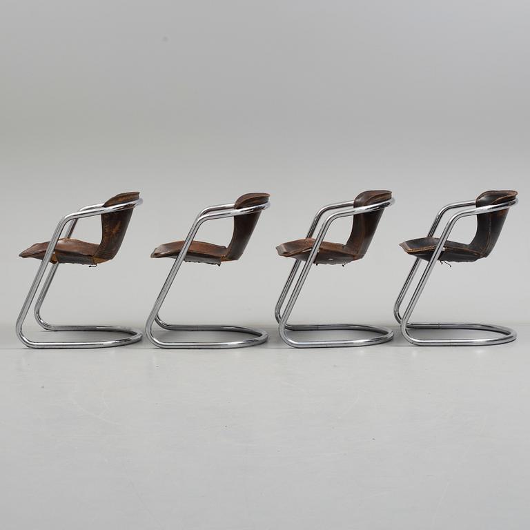 Four 1970s  'Cidue' chairs by Willy Rizzo, Italy.