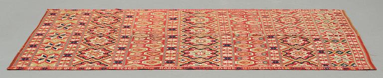 A BED COVER, double-interlocked tapestry, ca 197 x 117,5 cm, Scania (Skåne)1810, probably Gärds or Villands district.