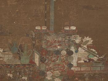 RULLMÅLNING, okänd konstnär, troligen Mingdynastin, 15/1600-tal.