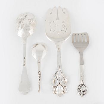 Four Danish Silver Serving Cutlery, including Cohr, 1920-60s.