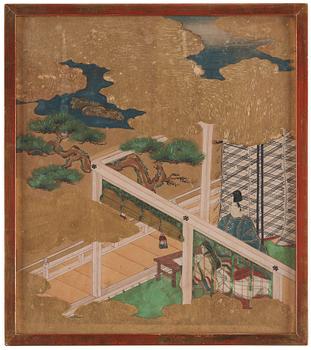 A set of four Japanese paintings on paper by Anonymous artist, Kyoto, 18/19th Century.