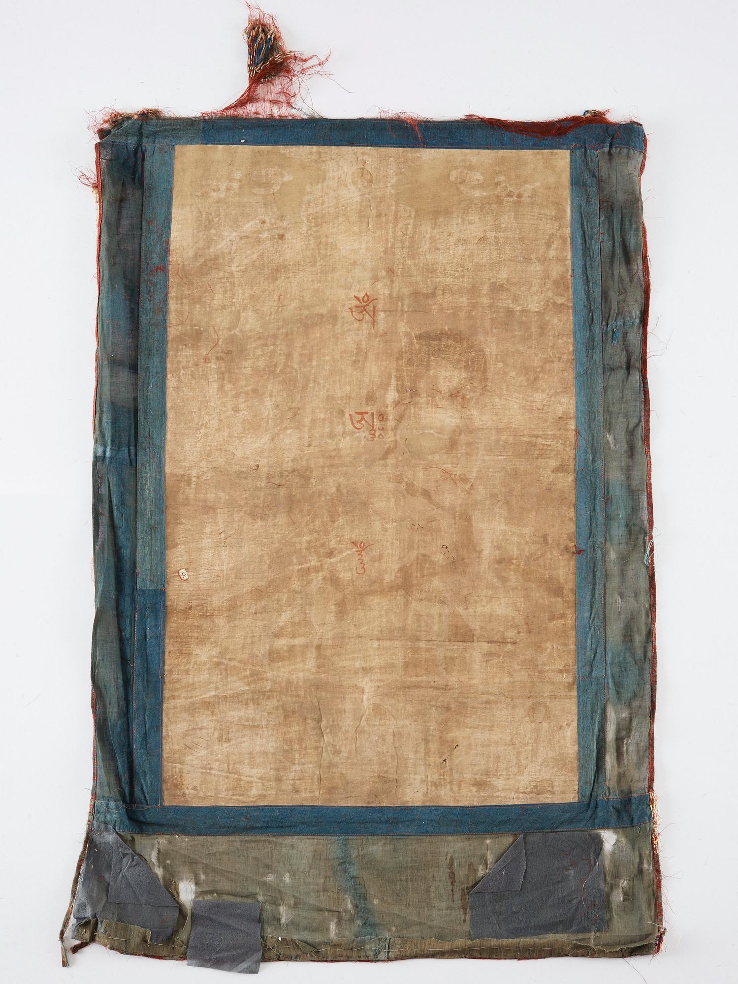 THANGKA (2), Bodhisattvas omgivna av buddhistiskt panteon, Beijing School, 1920-tal.