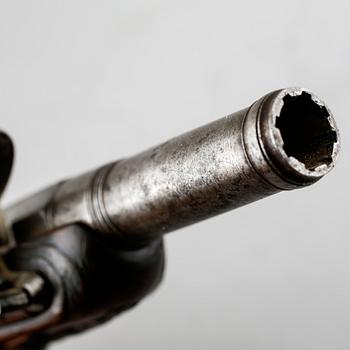 A flintlock gun, 18th century.