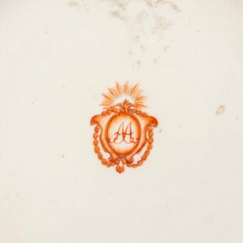 Tallrikar ett par Kina sent 1700-tal porslin.