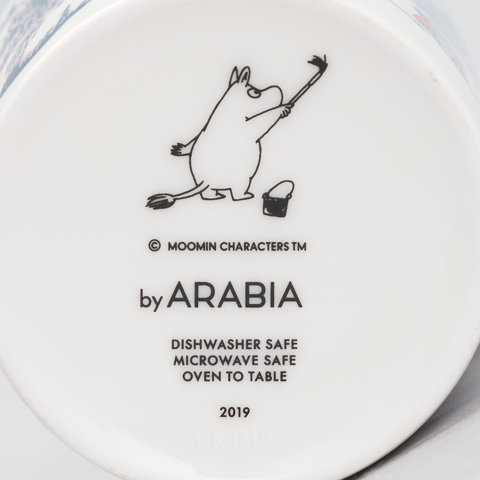 Muminmuggar, 9 st, porslin, Moomin Characters, Arabia.