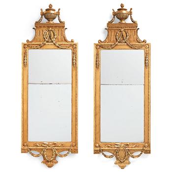 A pair of Gustavian late 18th century mirrors by Per Westin (master in Stockholm from 1776).