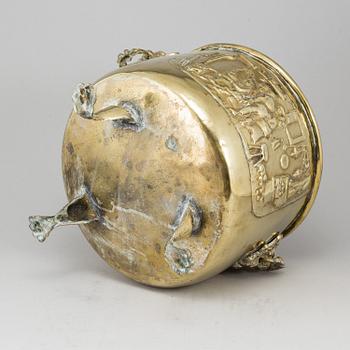 A 19th century brass flower pot.