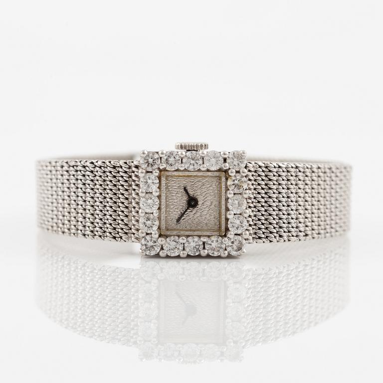 Wristwatch 18K white gold and platinum with brilliant-cut diamonds.